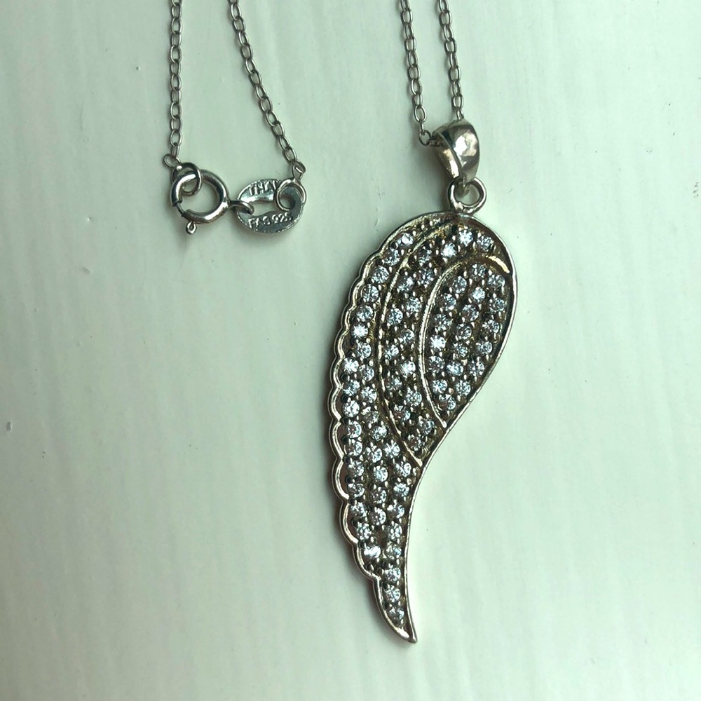 Sterling silver angel wing necklace